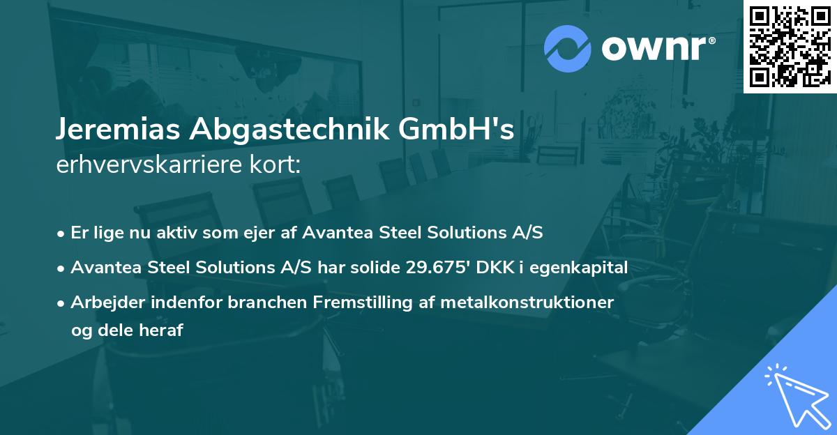 Jeremias Abgastechnik GmbH's erhvervskarriere kort