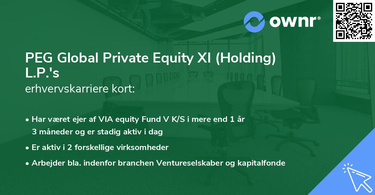 PEG Global Private Equity XI (Holding) L.P.'s erhvervskarriere kort