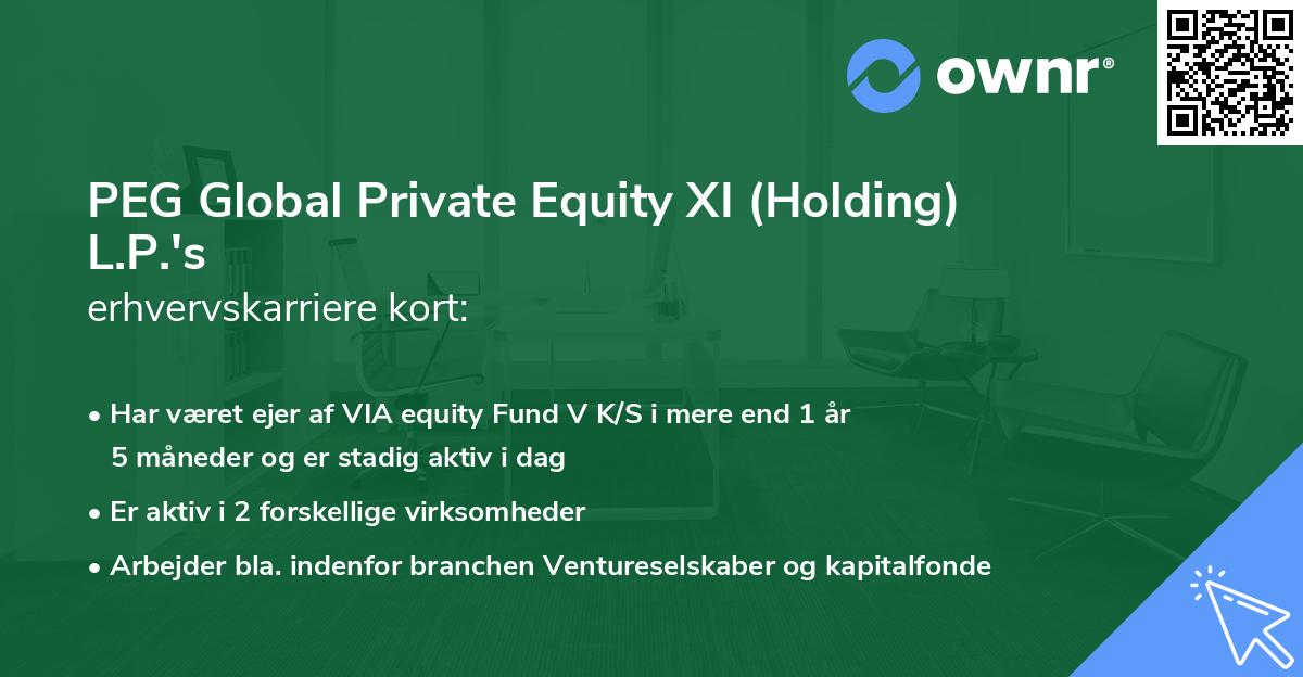 PEG Global Private Equity XI (Holding) L.P.'s erhvervskarriere kort