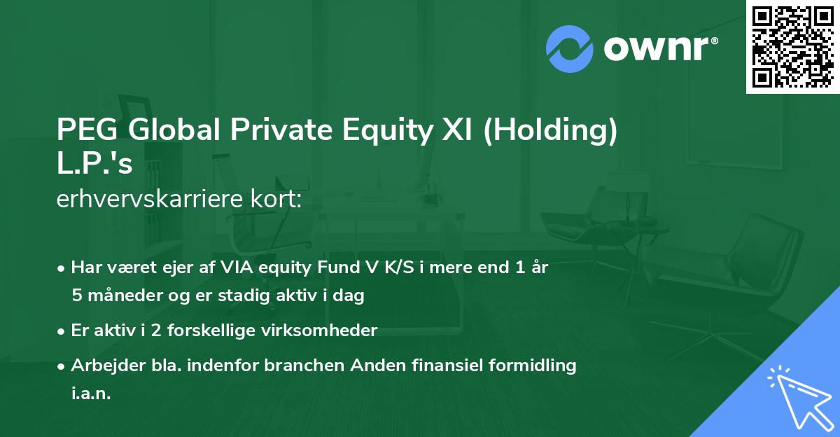 PEG Global Private Equity XI (Holding) L.P.'s erhvervskarriere kort