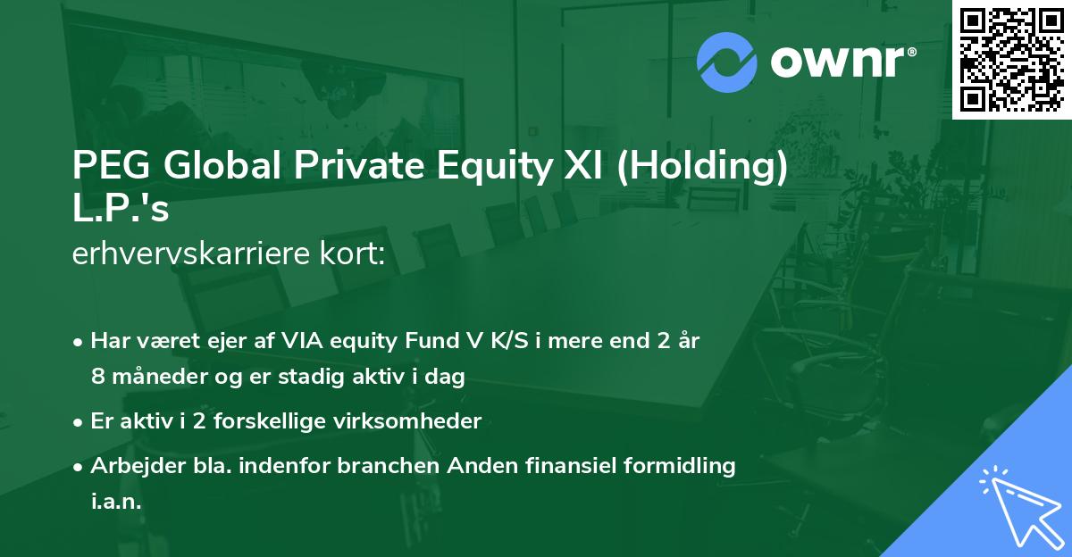 PEG Global Private Equity XI (Holding) L.P.'s erhvervskarriere kort