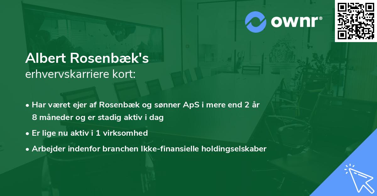 Albert Rosenbæk's erhvervskarriere kort