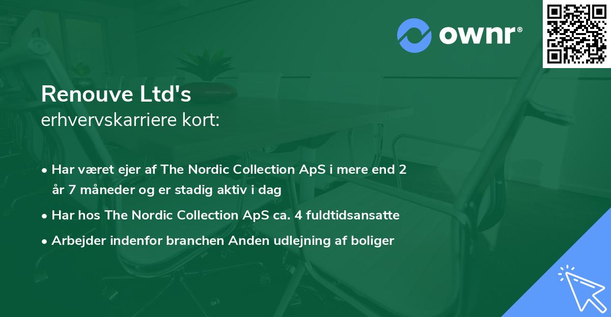 Renouve Ltd's erhvervskarriere kort
