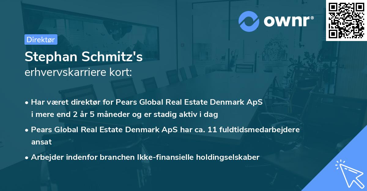 Stephan Schmitz's erhvervskarriere kort