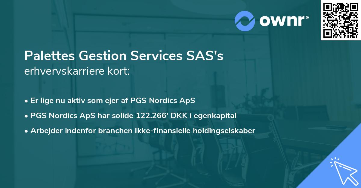 Palettes Gestion Services SAS's erhvervskarriere kort