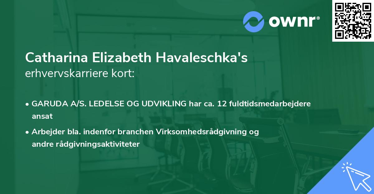 Catharina Elizabeth Havaleschka's erhvervskarriere kort