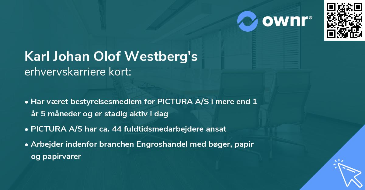 Karl Johan Olof Westberg's erhvervskarriere kort