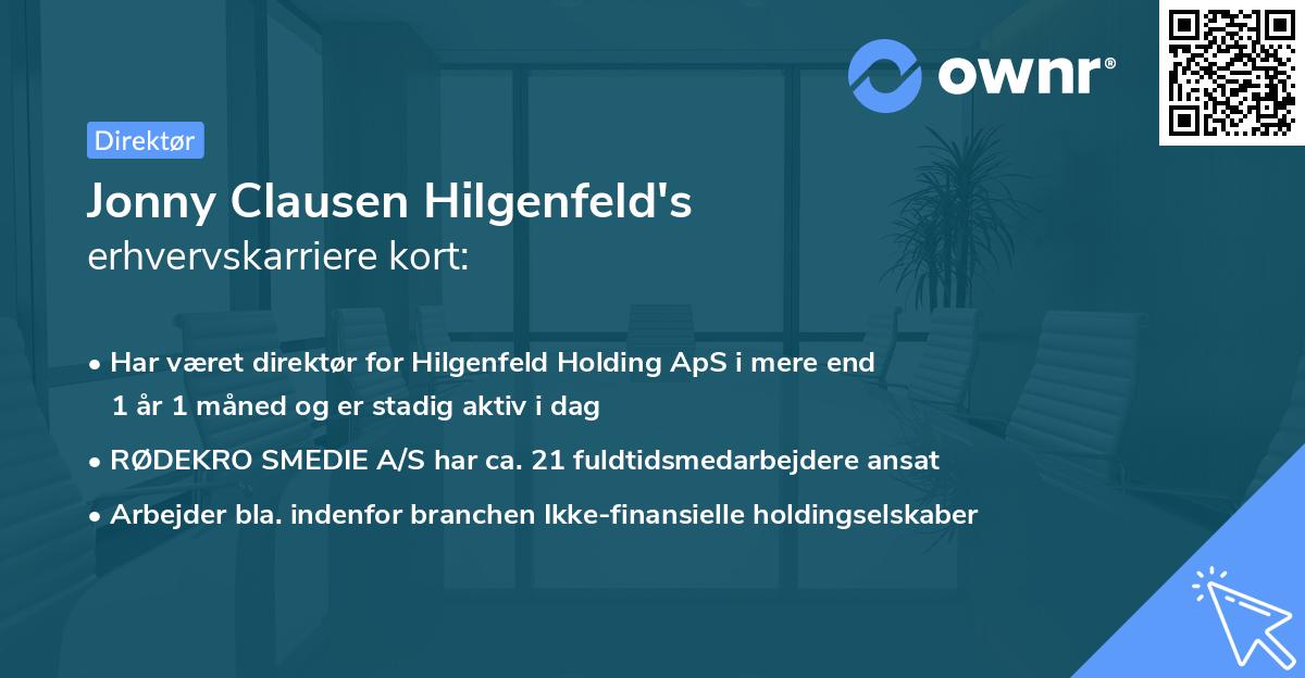 Jonny Clausen Hilgenfeld's erhvervskarriere kort