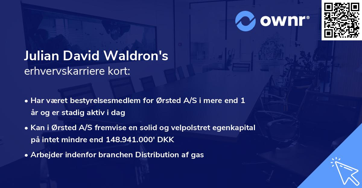Julian David Waldron's erhvervskarriere kort