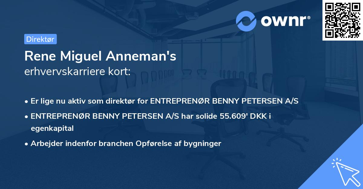 Rene Miguel Anneman's erhvervskarriere kort