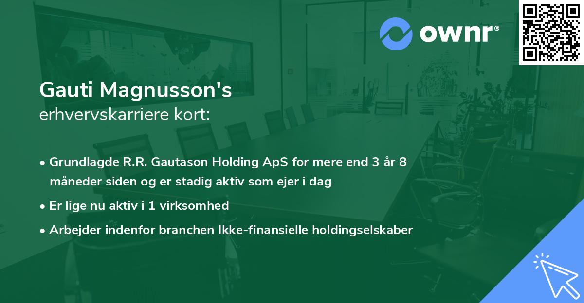 Gauti Magnusson's erhvervskarriere kort