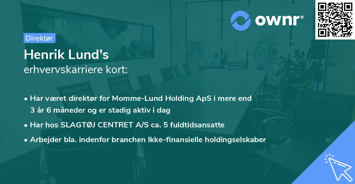 Henrik Lund's erhvervskarriere kort