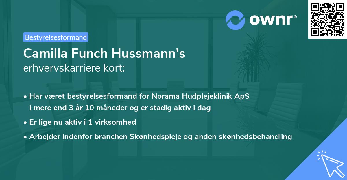 Camilla Funch Hussmann's erhvervskarriere kort