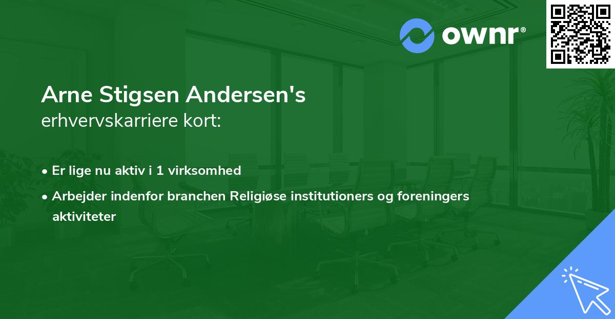 Arne Stigsen Andersen's erhvervskarriere kort