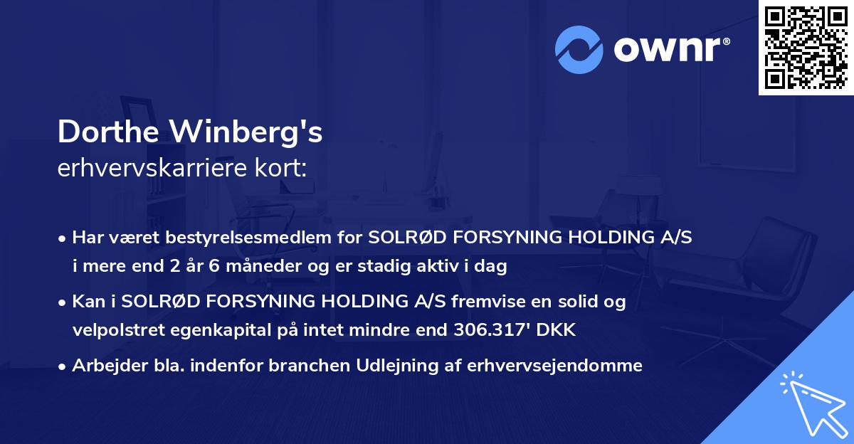 Dorthe Winberg's erhvervskarriere kort