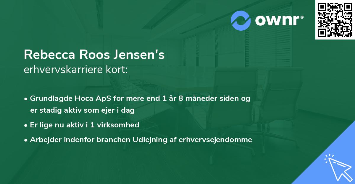 Rebecca Roos Jensen's erhvervskarriere kort