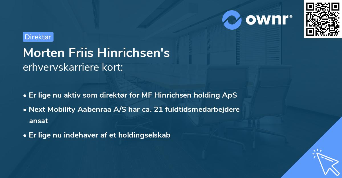 Morten Friis Hinrichsen's erhvervskarriere kort