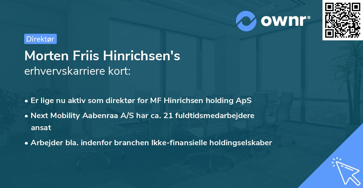 Morten Friis Hinrichsen's erhvervskarriere kort