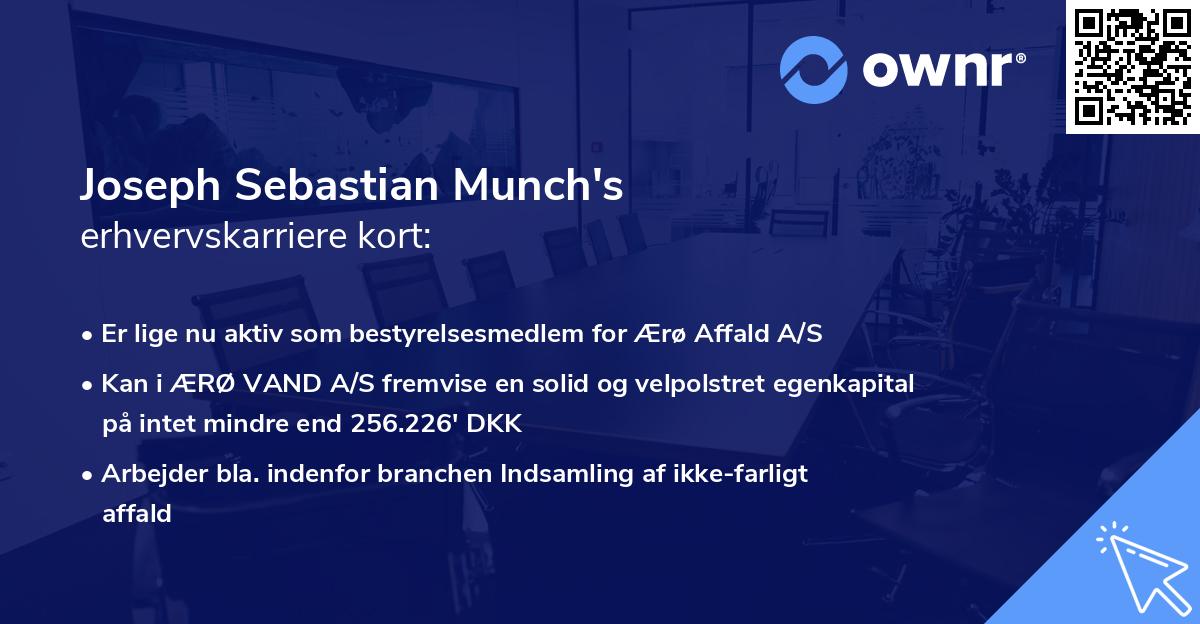 Joseph Sebastian Munch's erhvervskarriere kort
