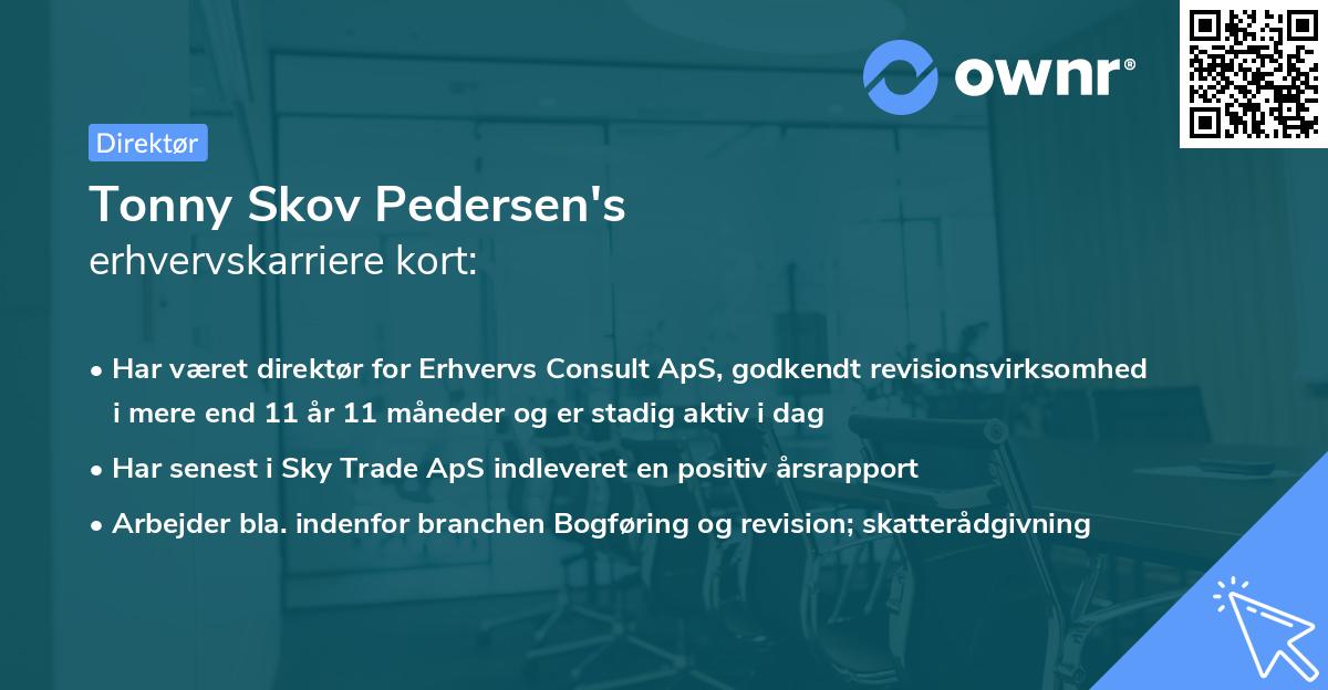 Tonny Skov Pedersen's erhvervskarriere kort