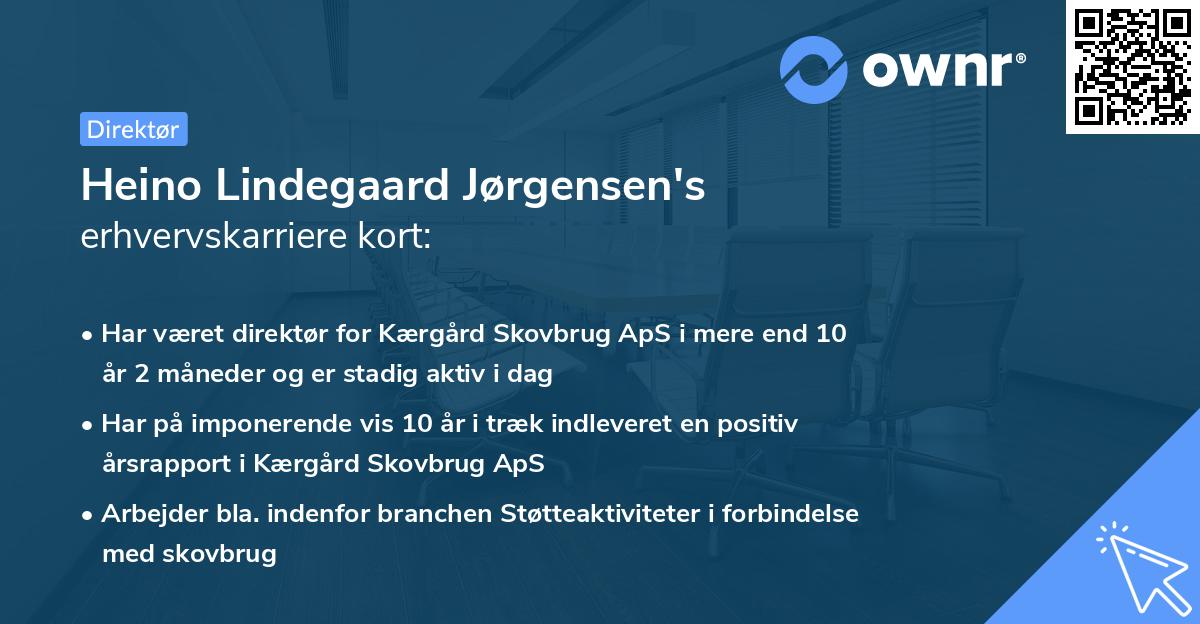 Heino Lindegaard Jørgensen's erhvervskarriere kort