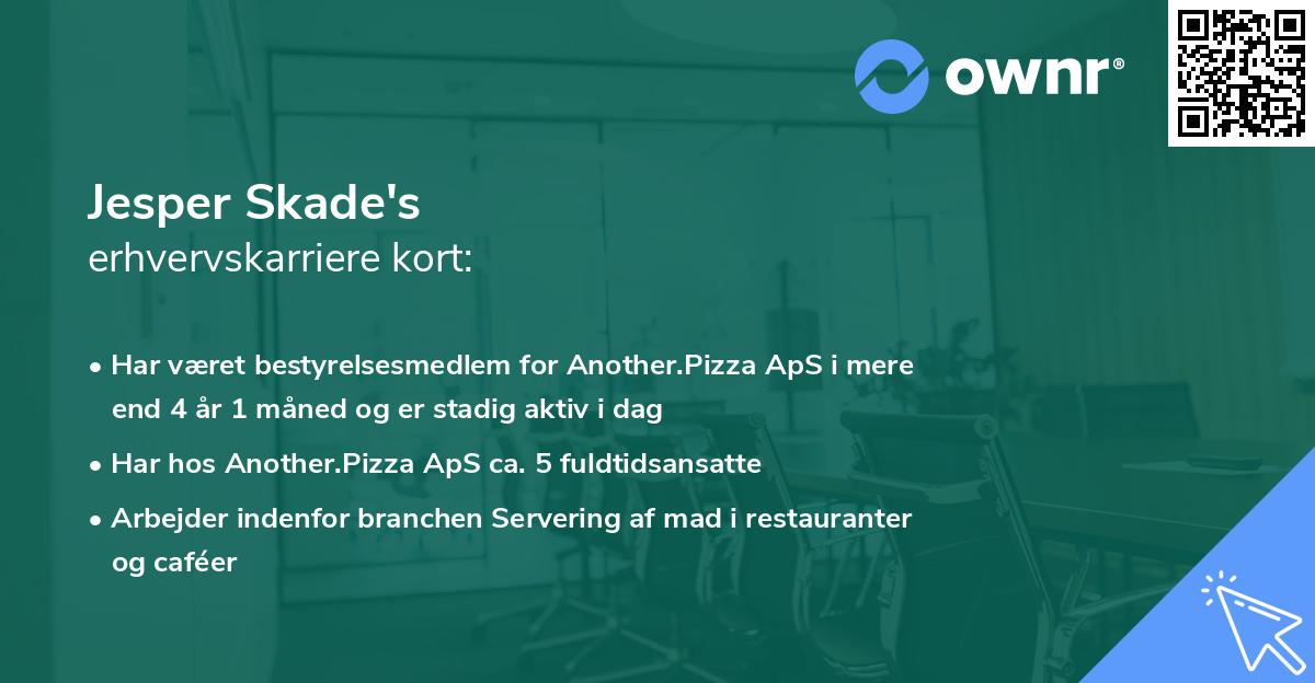 Jesper Skade's erhvervskarriere kort