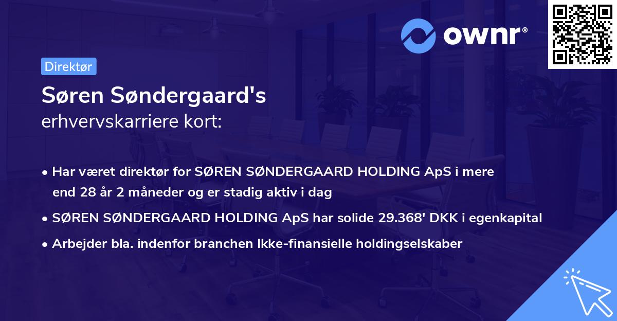 Søren Søndergaard's erhvervskarriere kort