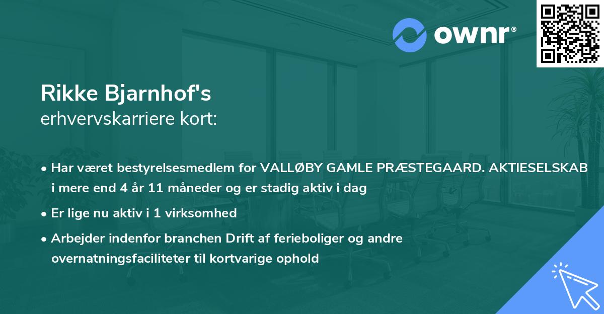 Rikke Bjarnhof's erhvervskarriere kort