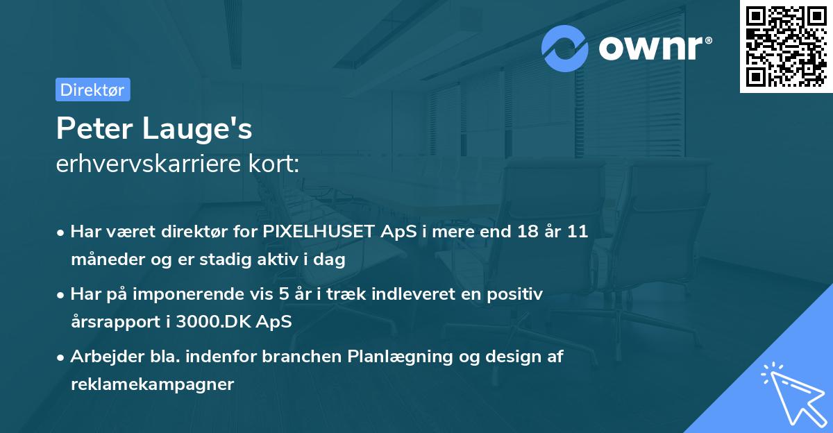 Peter Lauge's erhvervskarriere kort