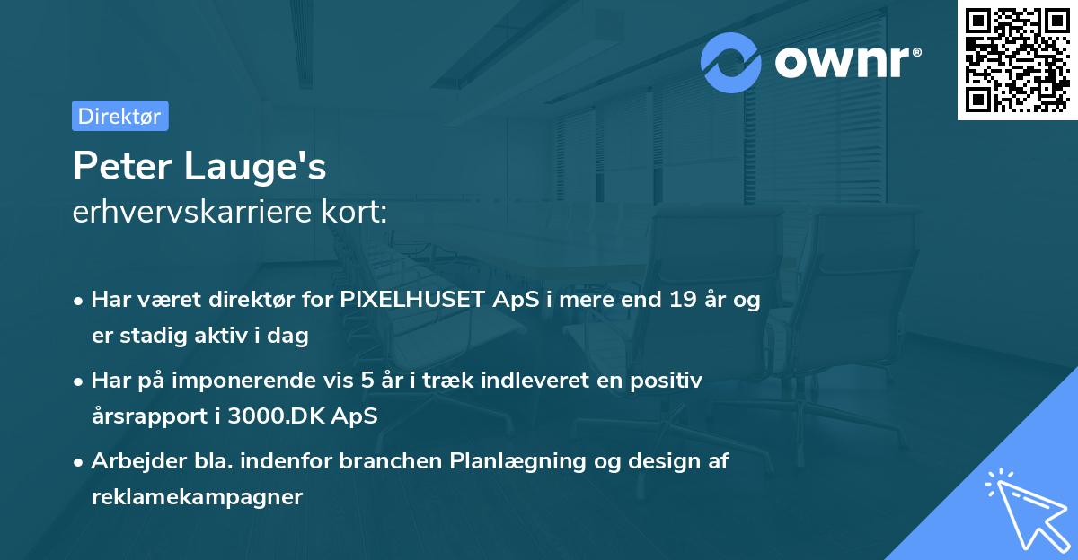 Peter Lauge's erhvervskarriere kort