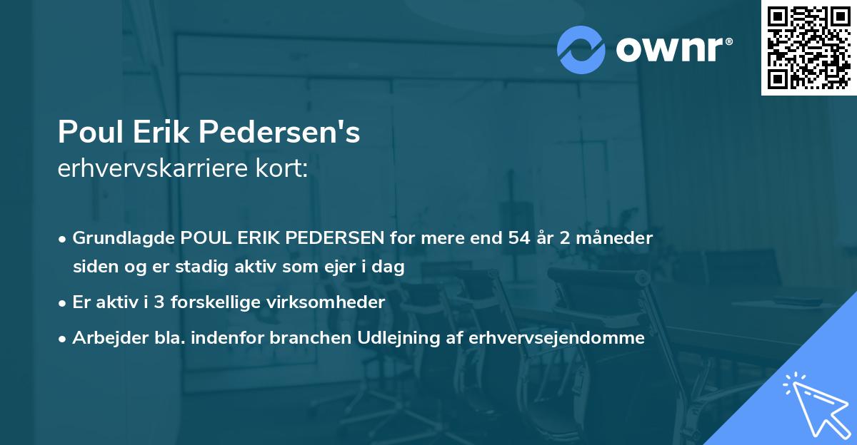 Poul Erik Pedersen's erhvervskarriere kort