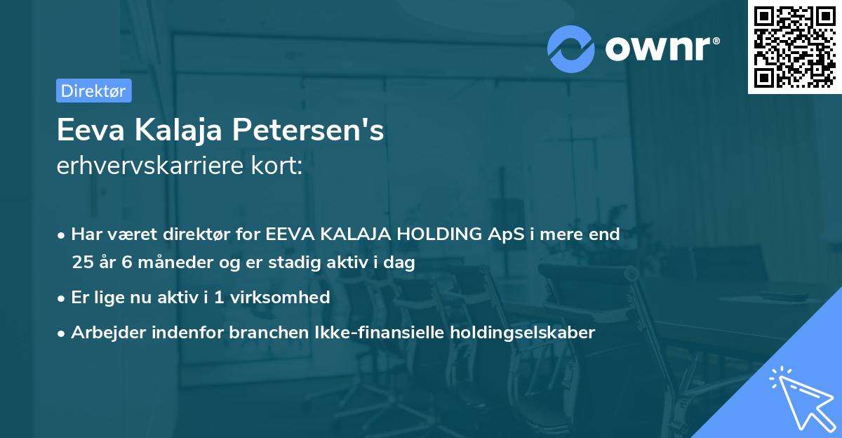 Eeva Kalaja Petersen's erhvervskarriere kort