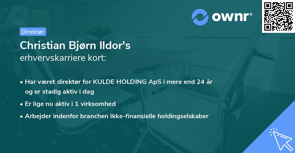 Christian Bjørn Ildor's erhvervskarriere kort