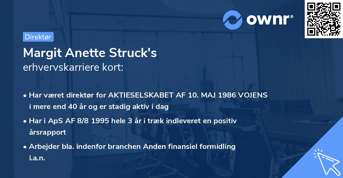Margit Anette Struck's erhvervskarriere kort