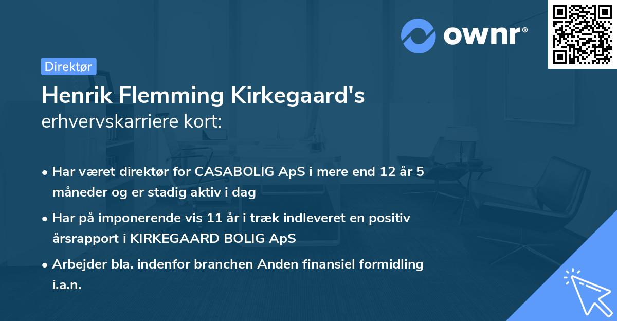 Henrik Flemming Kirkegaard's erhvervskarriere kort
