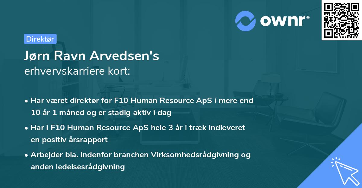 Jørn Ravn Arvedsen's erhvervskarriere kort