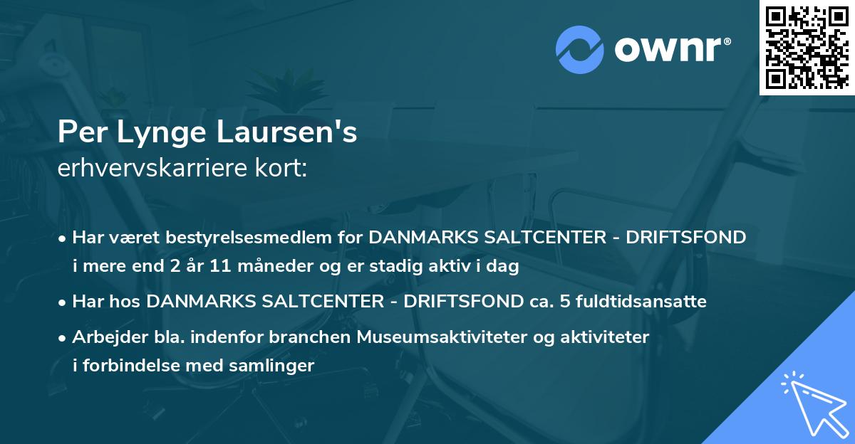 Per Lynge Laursen's erhvervskarriere kort