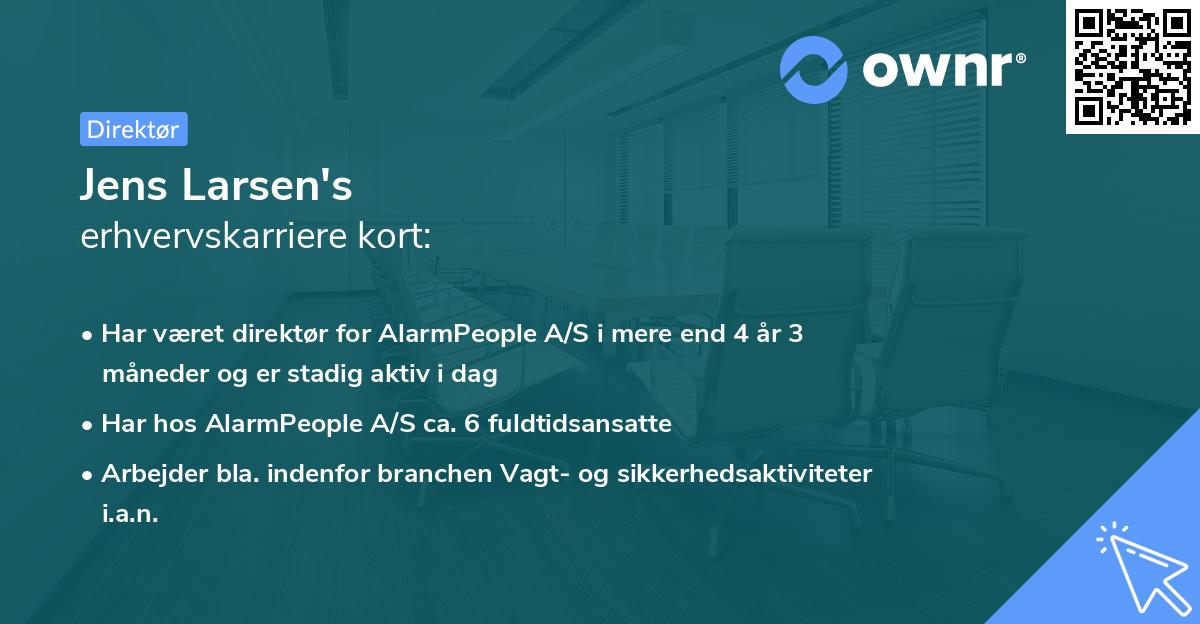 Jens Larsen's erhvervskarriere kort