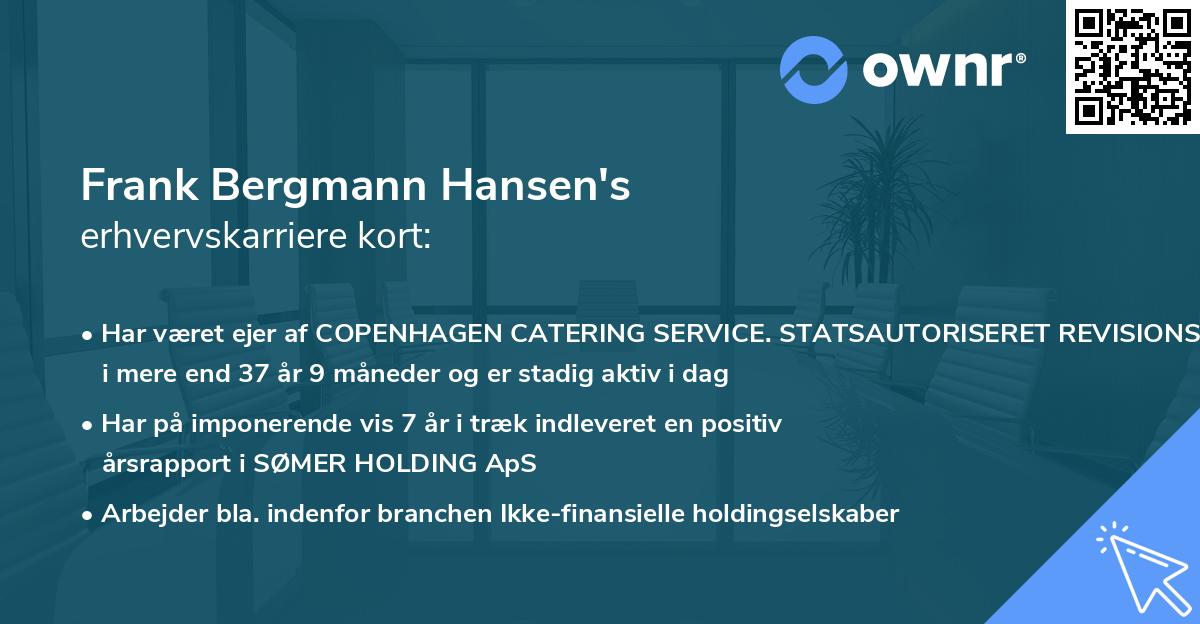 Frank Bergmann Hansen's erhvervskarriere kort