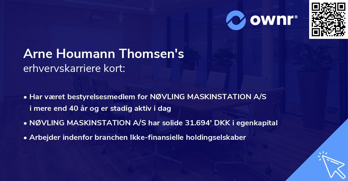 Arne Houmann Thomsen's erhvervskarriere kort