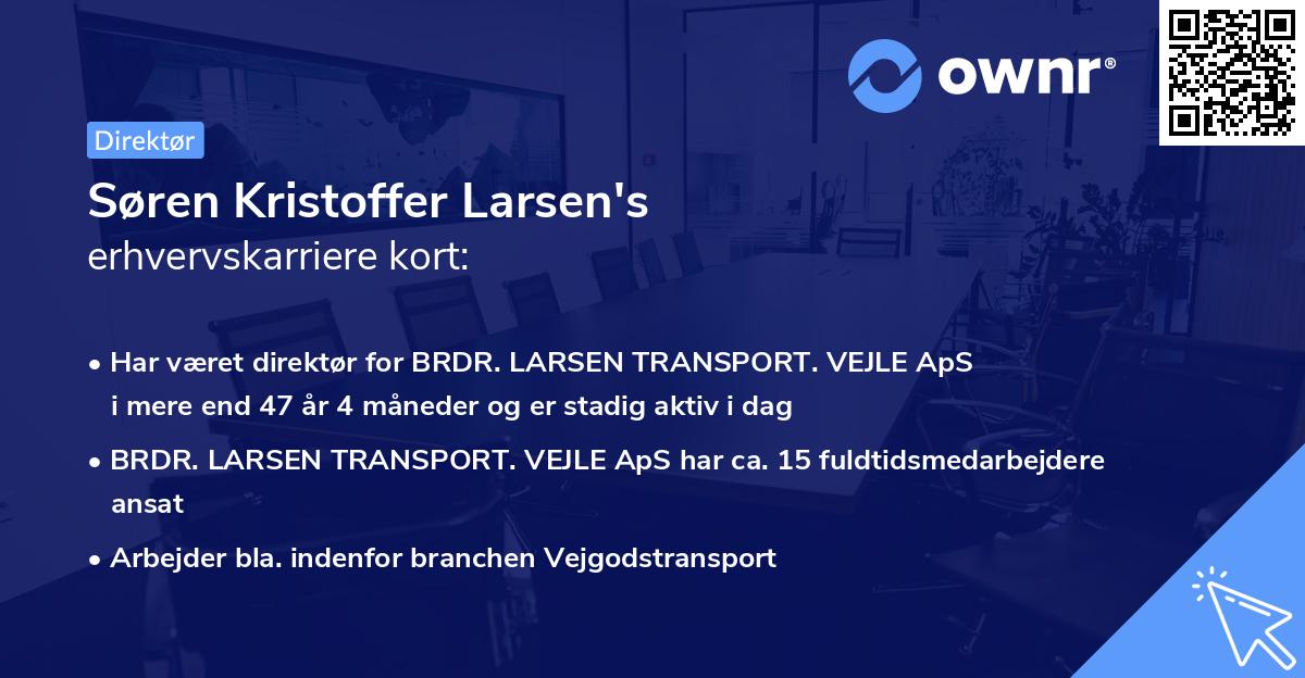 Søren Kristoffer Larsen's erhvervskarriere kort