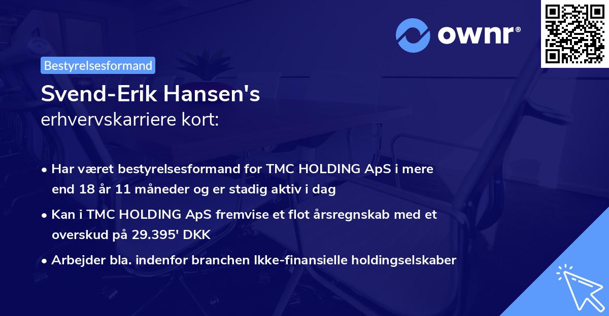 Svend-Erik Hansen's erhvervskarriere kort