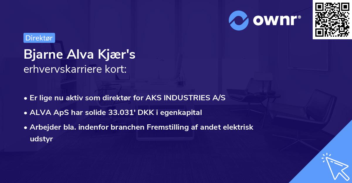 Bjarne Alva Kjær's erhvervskarriere kort