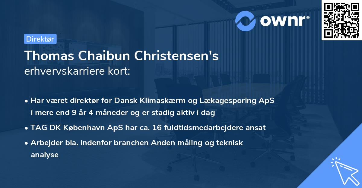 Thomas Chaibun Christensen's erhvervskarriere kort