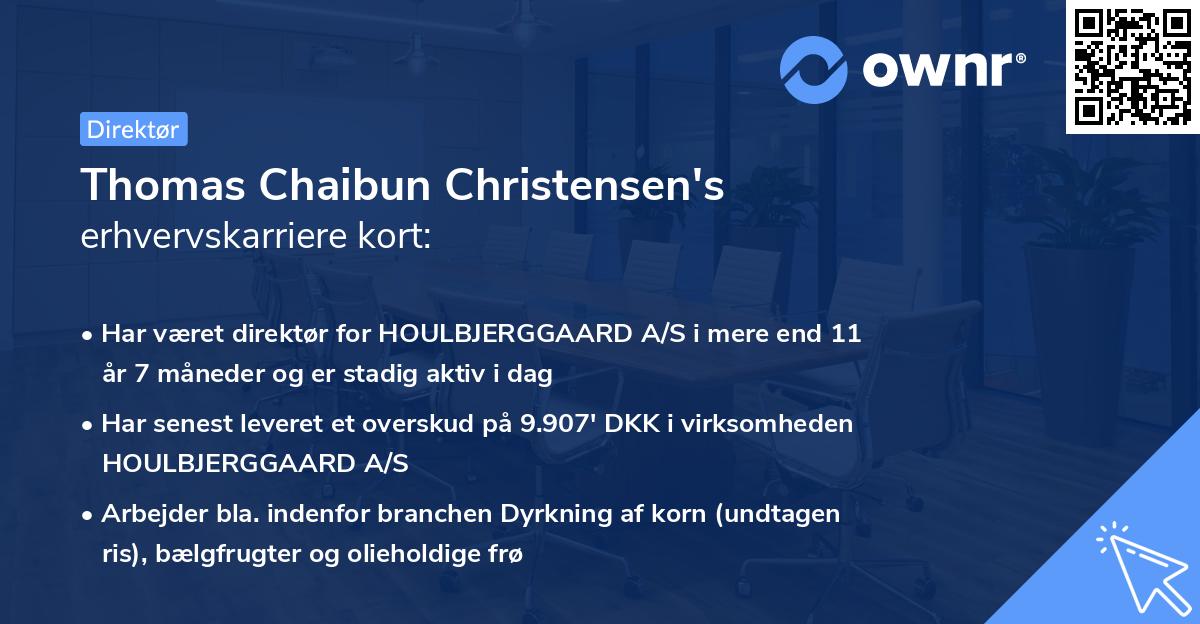 Thomas Chaibun Christensen's erhvervskarriere kort