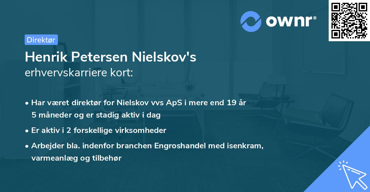 Henrik Petersen Nielskov's erhvervskarriere kort