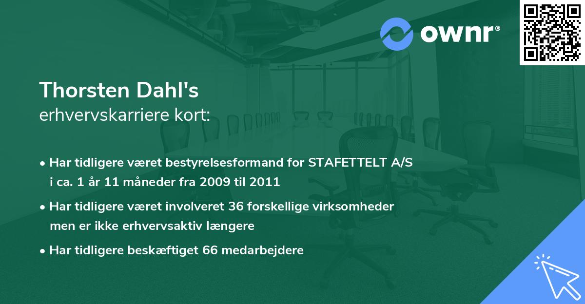 Thorsten Dahl's erhvervskarriere kort