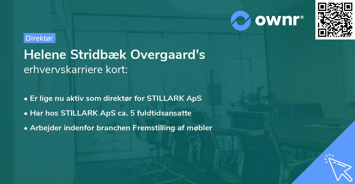 Helene Stridbæk Overgaard's erhvervskarriere kort