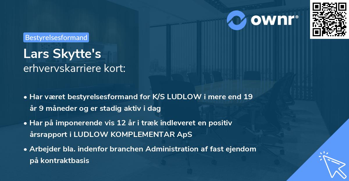 Lars Skytte's erhvervskarriere kort