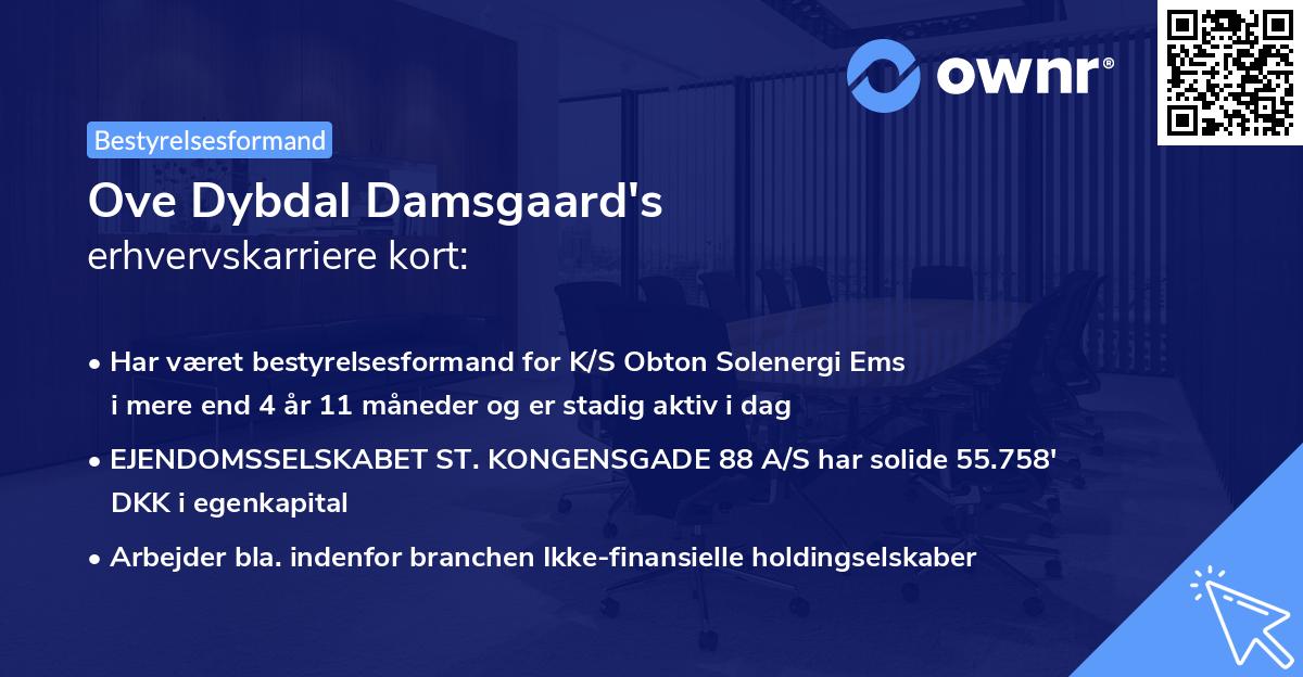 Ove Dybdal Damsgaard's erhvervskarriere kort